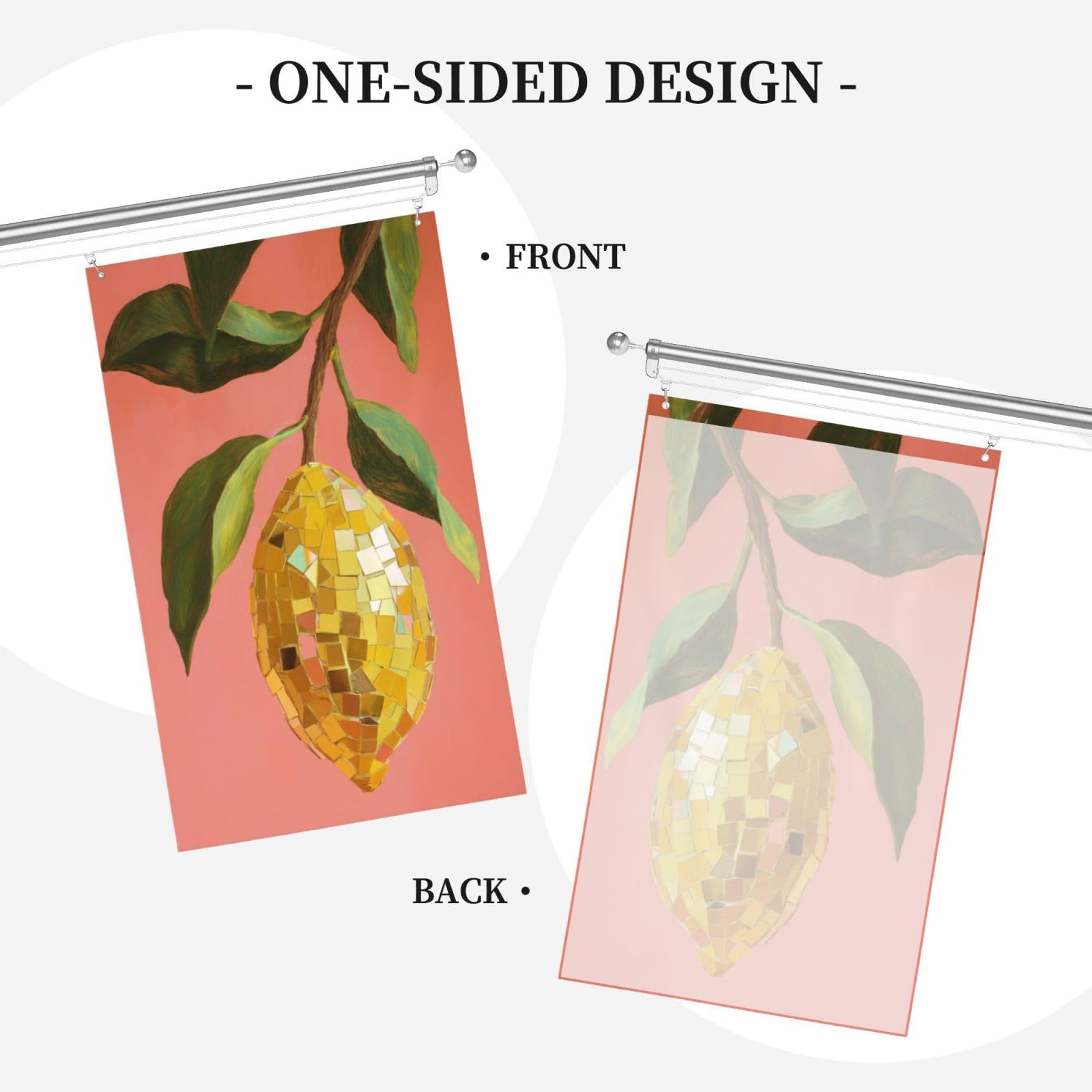 Retro-Style Disco Lemon Yard House Flags,3x5 Ft Season Greeting Banner With Grommets Indoor Outdoor Party Home Decorations