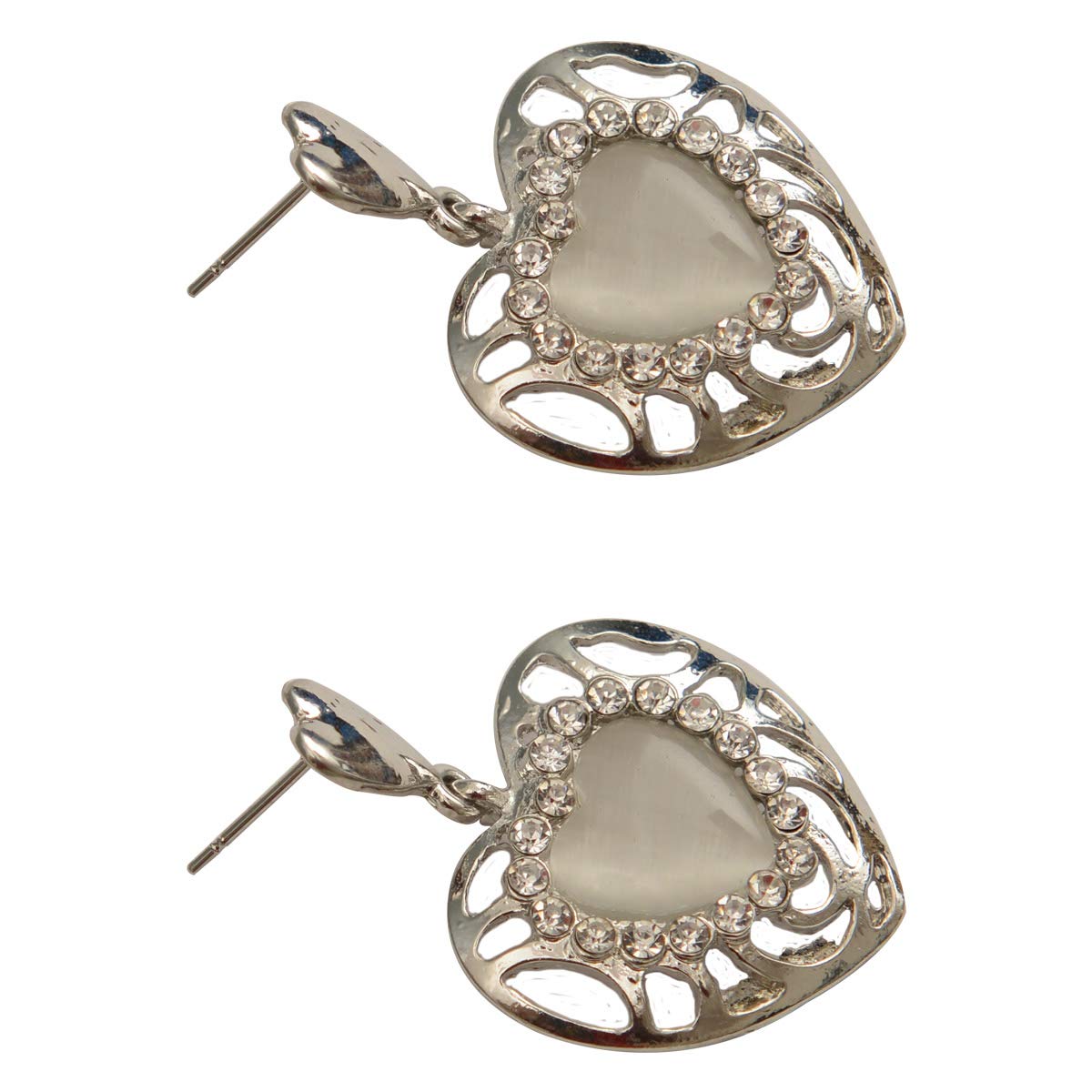 Gold Drop Dangle Earrings with Crystal Accents