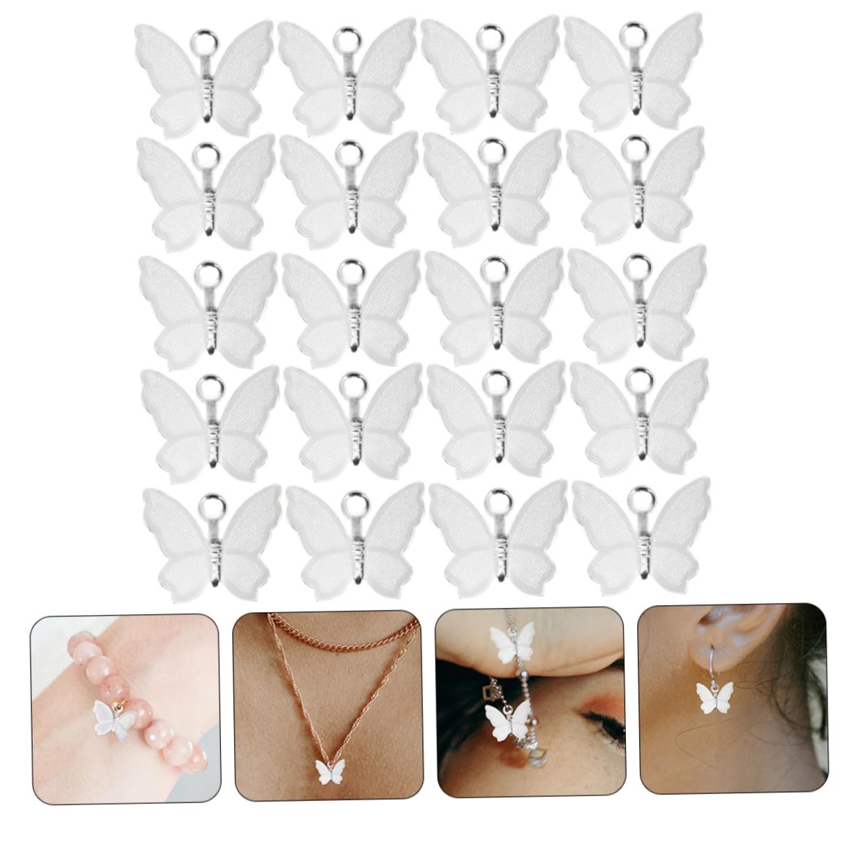 SHINEOFI 300 Pz Pendente Della Farfalla Farfalle Ciondolo Decorazioni Creazione Di Gioielli Charms Creazione Di Gioielli Pendenti Forma Di Animale Decorazione Forniture Fai Da Te Rame