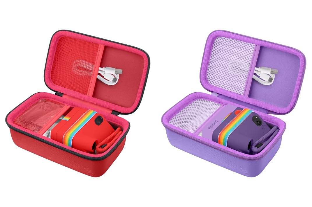 Khanka Custodia per Polaroid Go Gen 3/Gen 2/Go Mini - Rosso + Viola