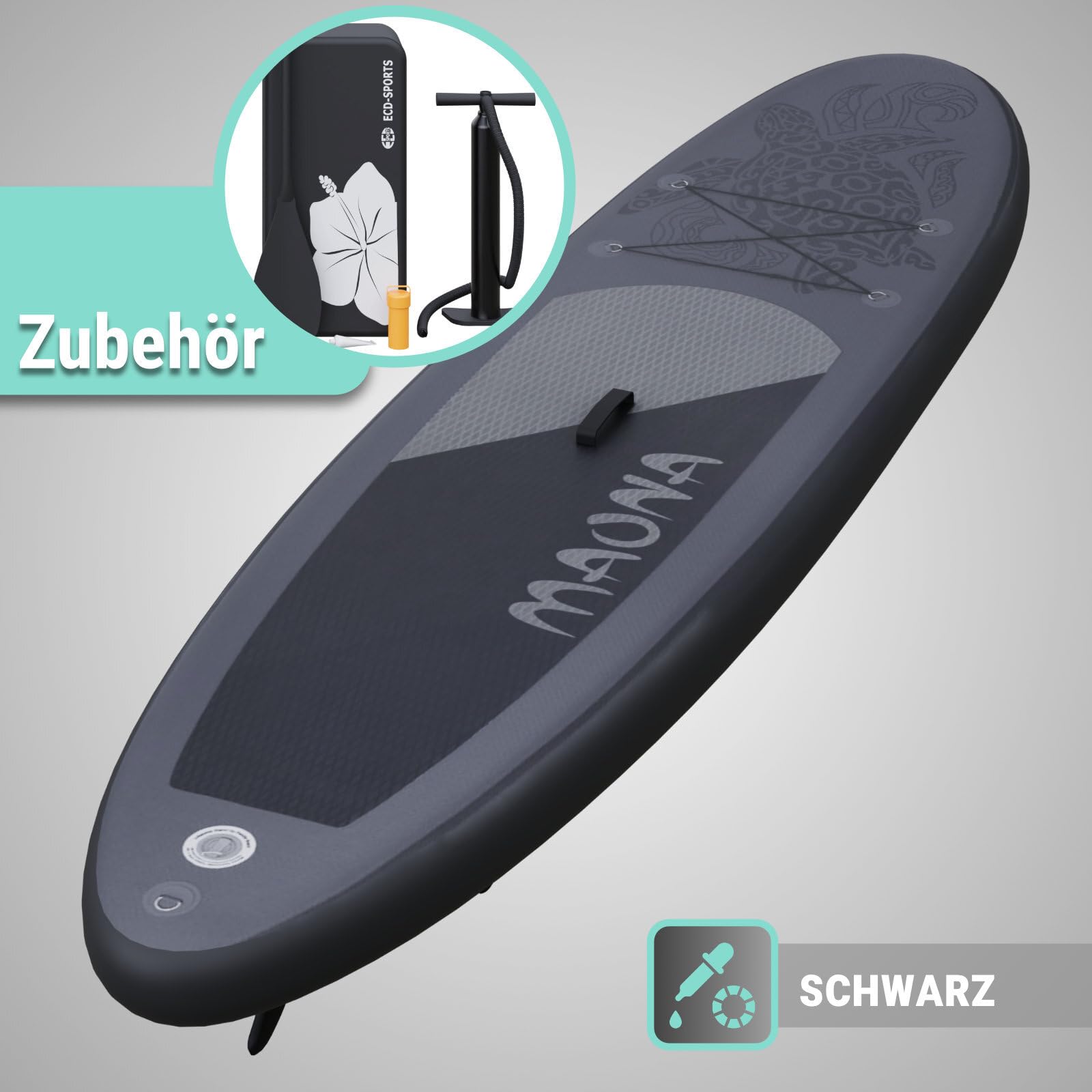 Stand Up Paddle-Board | SUP Board | 308 cm lang | Komplettset Alu-Paddel | Luftpumpe | Tragetasche | 120 kg Tragkraft