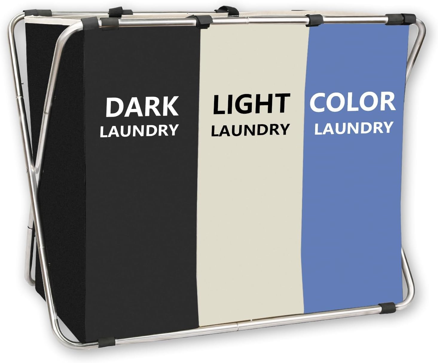 Ymupalni Blue 3 Compartments Laundry Basket, 180L Large Laundry Hamper Featuring Removable Bags; 3-Section Laundry Sorter;Premium Collapsible Laundry Basket (Blue)