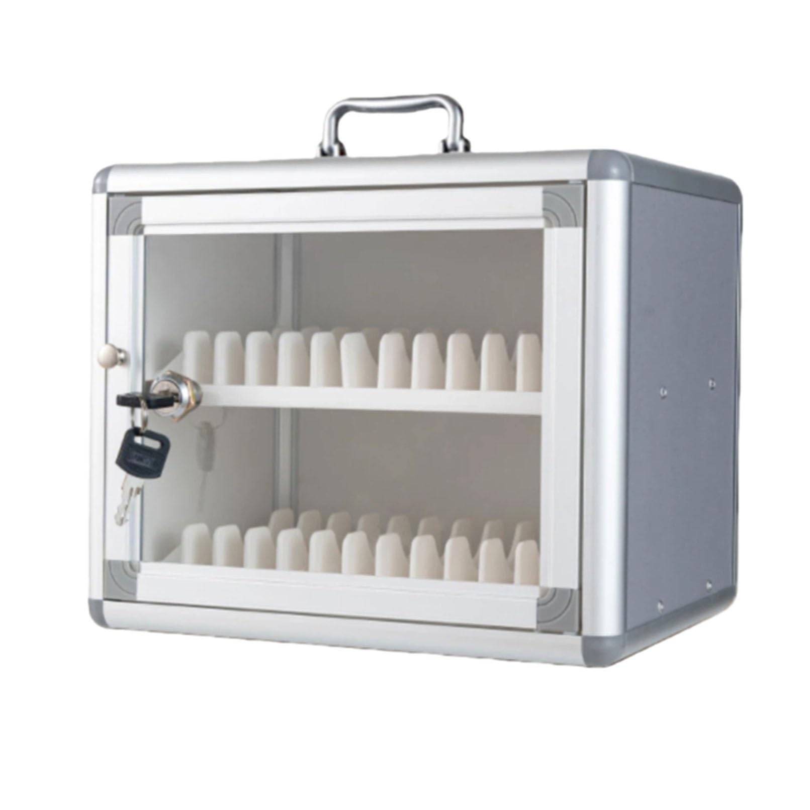 BHGFYXBS Classroom Cell Phone Locker 12 Slot Aluminum Alloy Sto Cabinet With Handle For Office & Gym Secure Phone Lock Box For Students And Employees,24 Slots,24 Slots