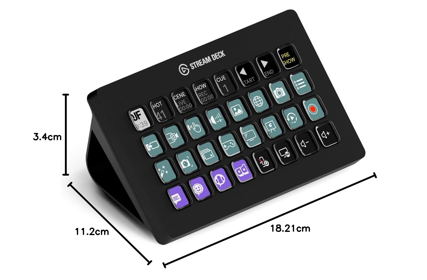 Elgato Stream Deck XL – Contrôleur de studio avancé, 32 touches macro, déclenchement d’actions dans les applications et les logiciels comme OBS, Twitch, ​YouTube et d’autres, compatible Mac et PC