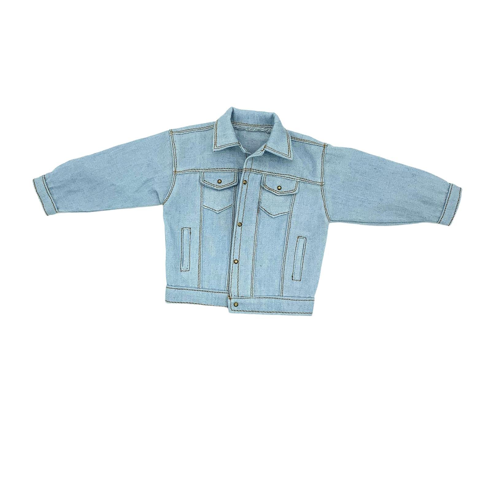 Sharplace Männliche Puppenkleidung im Maßstab 1:6, Kostüm-Outfits für 12-Zoll-Puppenfiguren, Zubehör, Jeansjacke