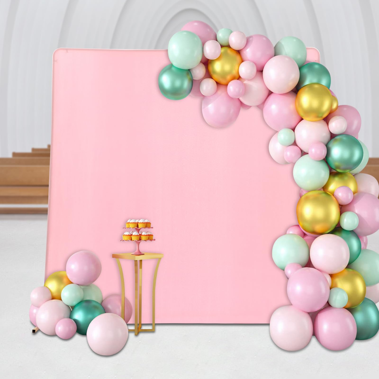 Arco de boda con estructura de metal independiente, color dorado para