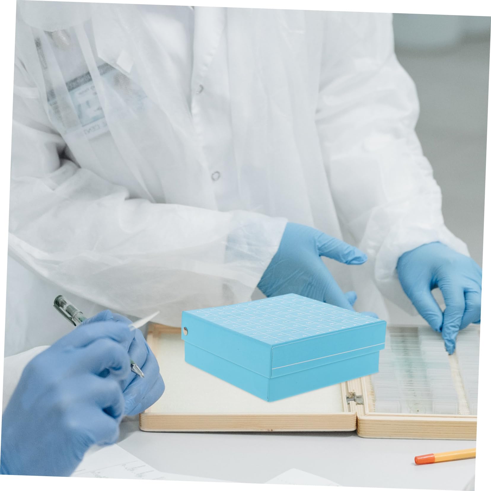 FUNOMOCYA 4pcs Paper Freezer Tube Box Storage Holder Testing Tube Holder Lab Vial Holder Test Tube Organizer Centrifuge Tubes Container Plastic