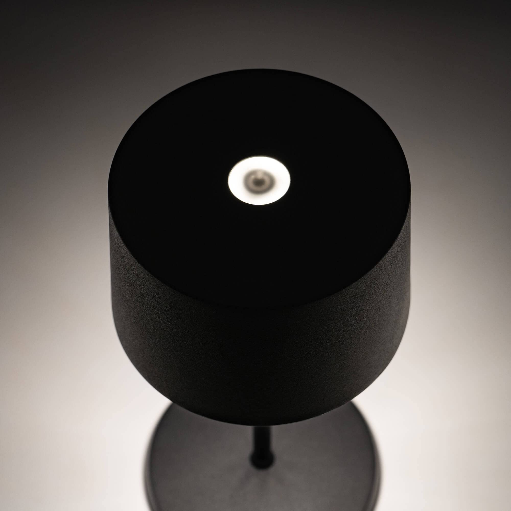 Zafferano, Lampada Olivia Mini, Lampada da Tavolo Portatile e Ricaricabile con Controllo Touch, Adatta per Salotto ed Esterni, Dimmer, 2700-3000 K, Altezza 22 cm, Colore Grigio Scuro