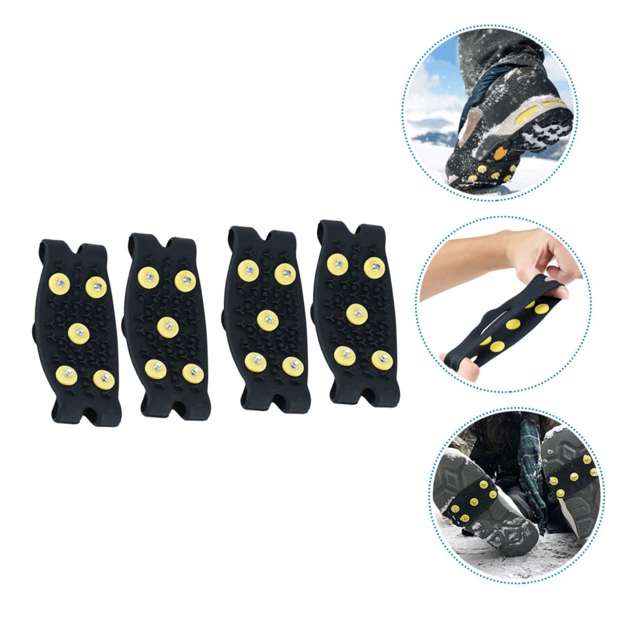 Healvian Copriscarpe Per Ramponi Scarpe Da Trekking Da Uomo Di Scarpe Racchette Da Neve Sciare Presa Punte Per Pinze Per Scarpe Pinze Per Ghiaccio All'aperto Tpe Nero