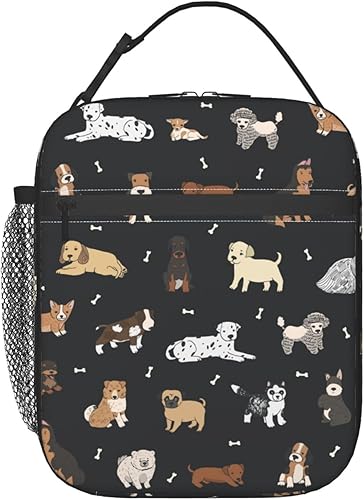 Gbuzozie Lonchera de animales para perros, con aislamiento, portátil, reutilizable, con cremallera, para picnic, trabajo, oficina, viajes, escuela