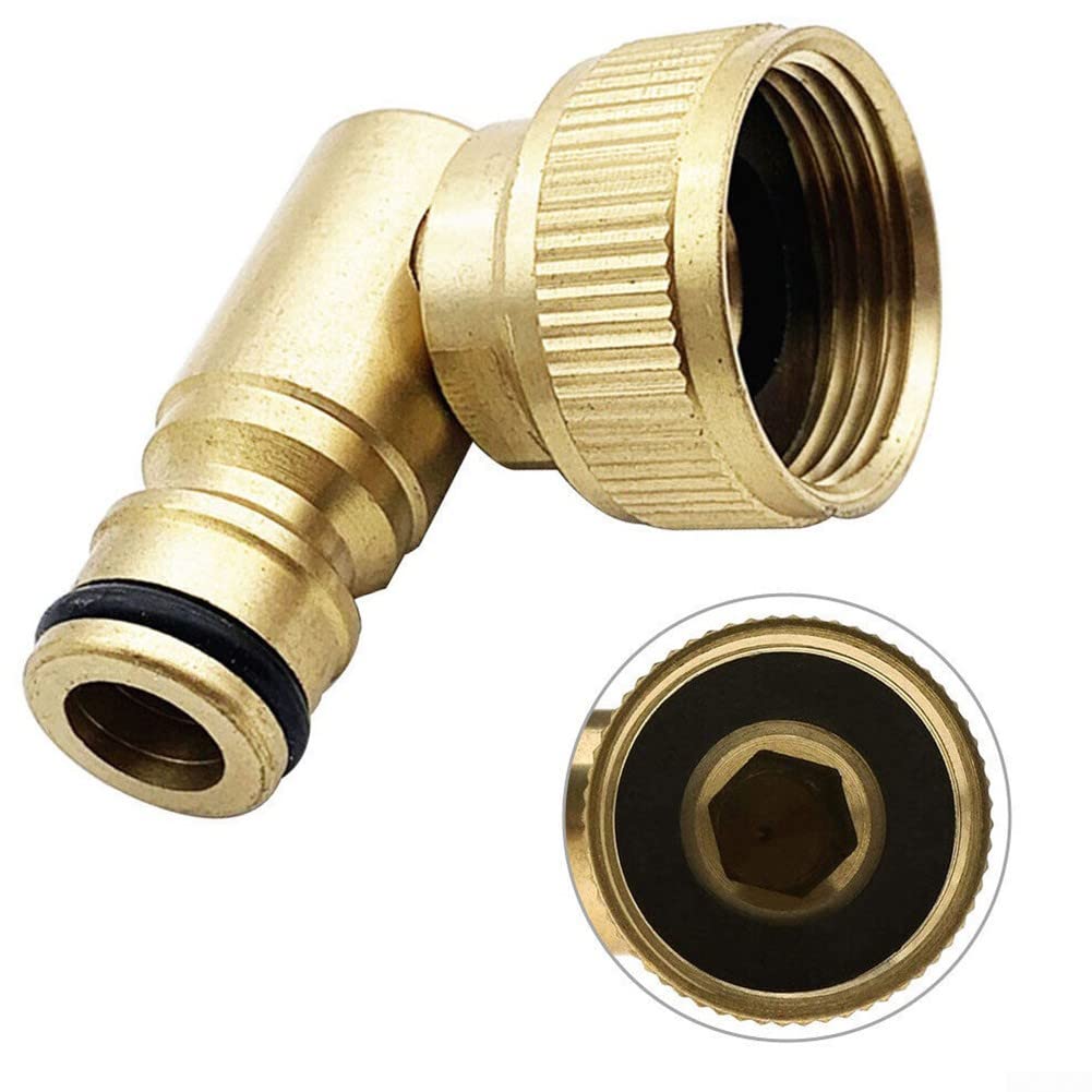 Connettori Per Rubinetto In Ottone 3/4” – 2 Pezzi Con Rondelle, Adattatori Femmina Filettati Ad Attacco Rapido Per Giardino - 4