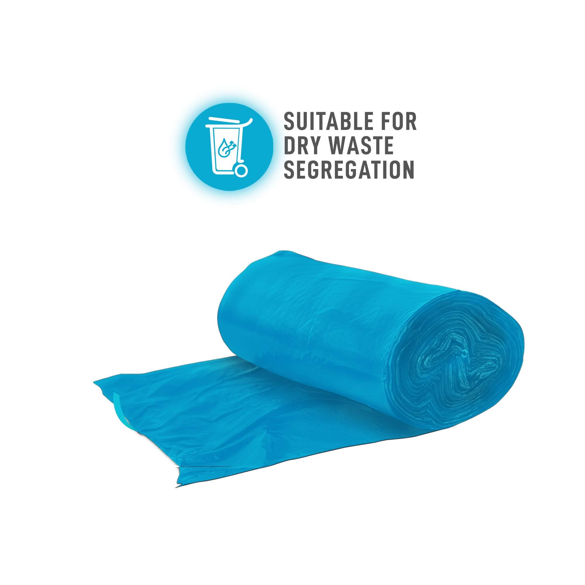 Amazon Brand - Presto! Garbage Bags | Small | 90 Count | 30 Bags X 3 Rolls | 17 X 19 Inches | For Dry Waste | Blue 1