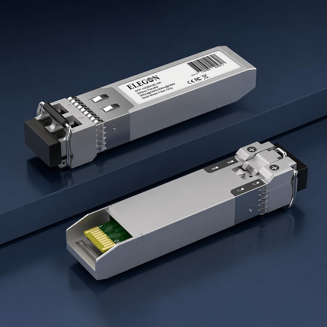 10GBASE-SR SFP+ Émetteur-récepteur 10G 850nm MMF 400m OM4/300m OM3, Duplex LC, DDM, NAS HPC, compatible Cisco SFP-10G-SR, Ubiquiti, Meraki, Mikrotik, Fortinet, Aruba, QNAP (10G SR only MMF SFP+