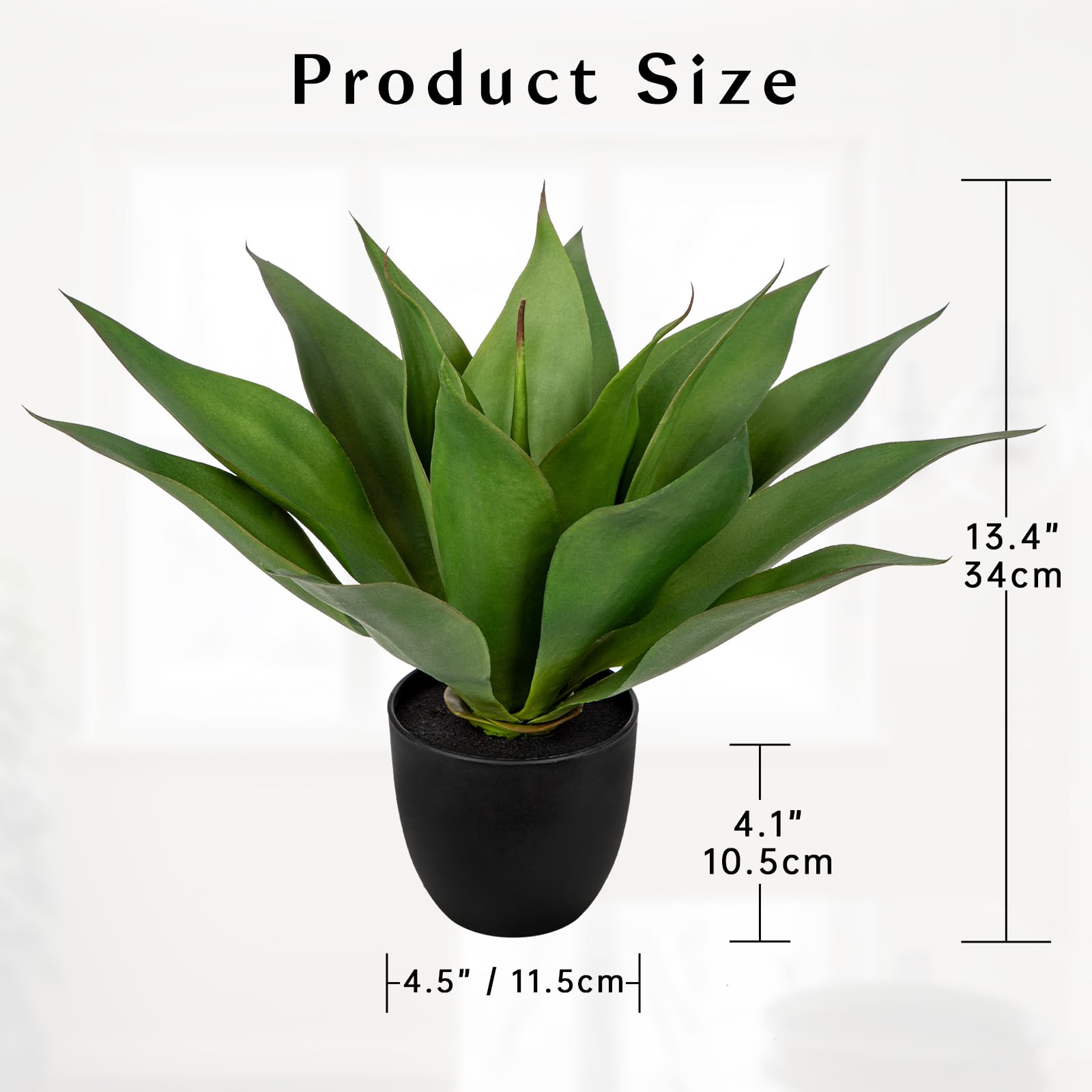 Hollyone 13" Artificial Aloe Fake Potted Plant - Image 2