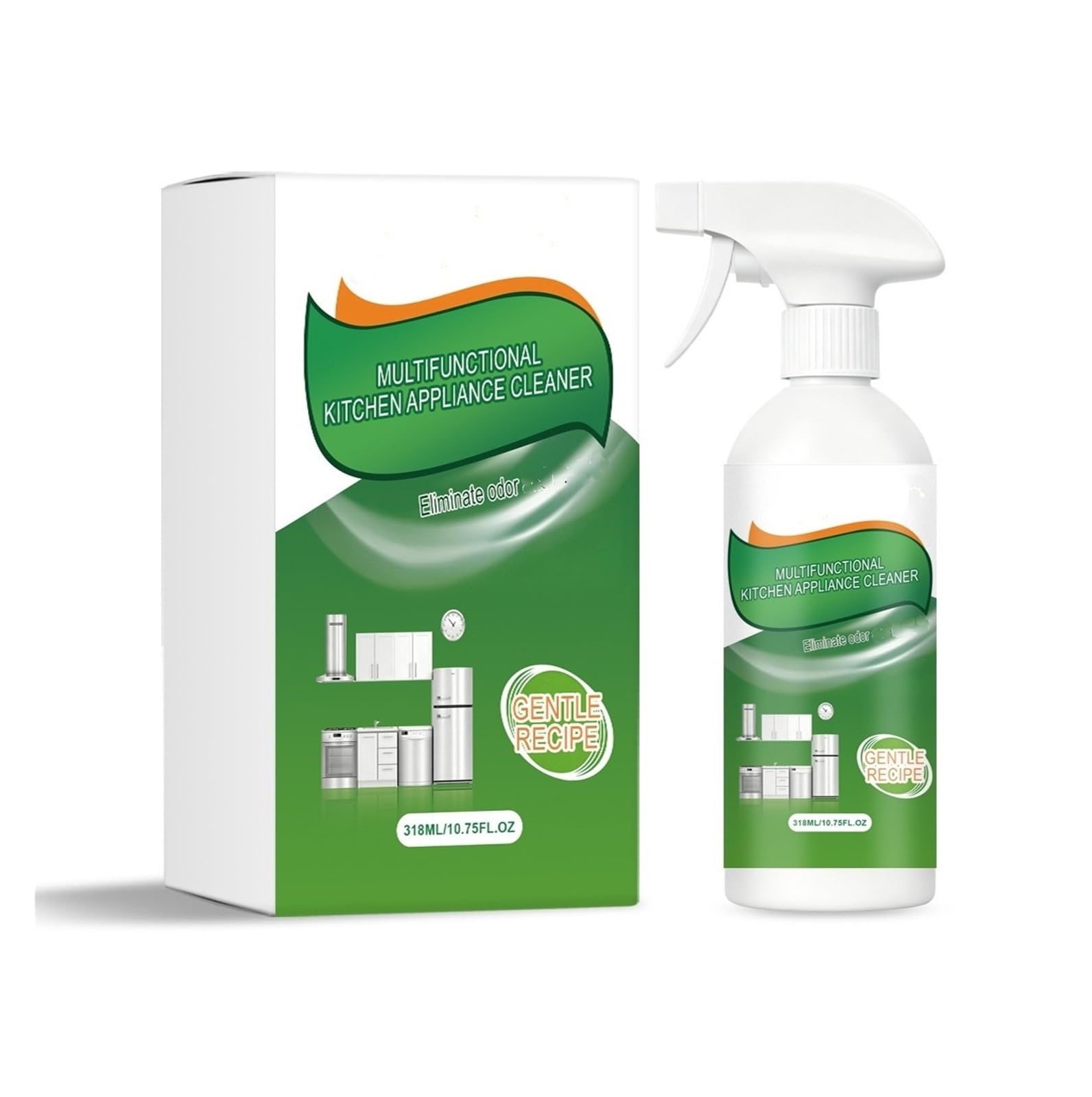 Limpiador de electrodomésticos 318 ml, elimina la grasa y restaura un acabado limpio brillante(2pcs)