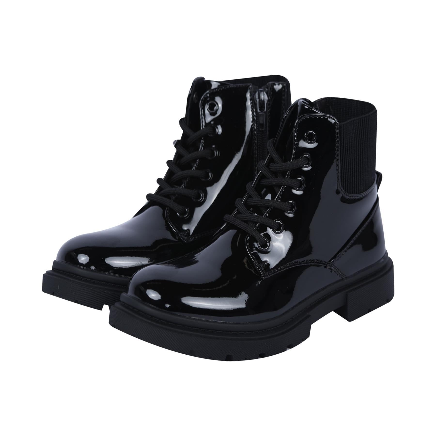 A2Z 4 Kids Stivali da combattimento per ragazze e ragazze, con lacci, con cerniera laterale e suola spessa antiscivolo resistente, per feste, scuola, scarpe alla moda, scarpe invernali e autunnali