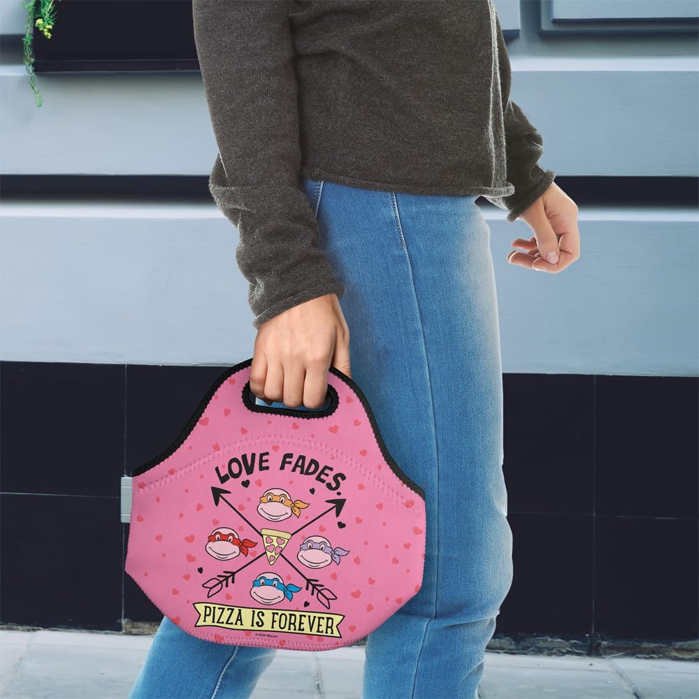 Popfunk Teenage Mutant Ninja Turtles Pizza is Forever Soft Neoprene Lunch Bag, Lightweight, Insulated, Reusable for School, Work, Office