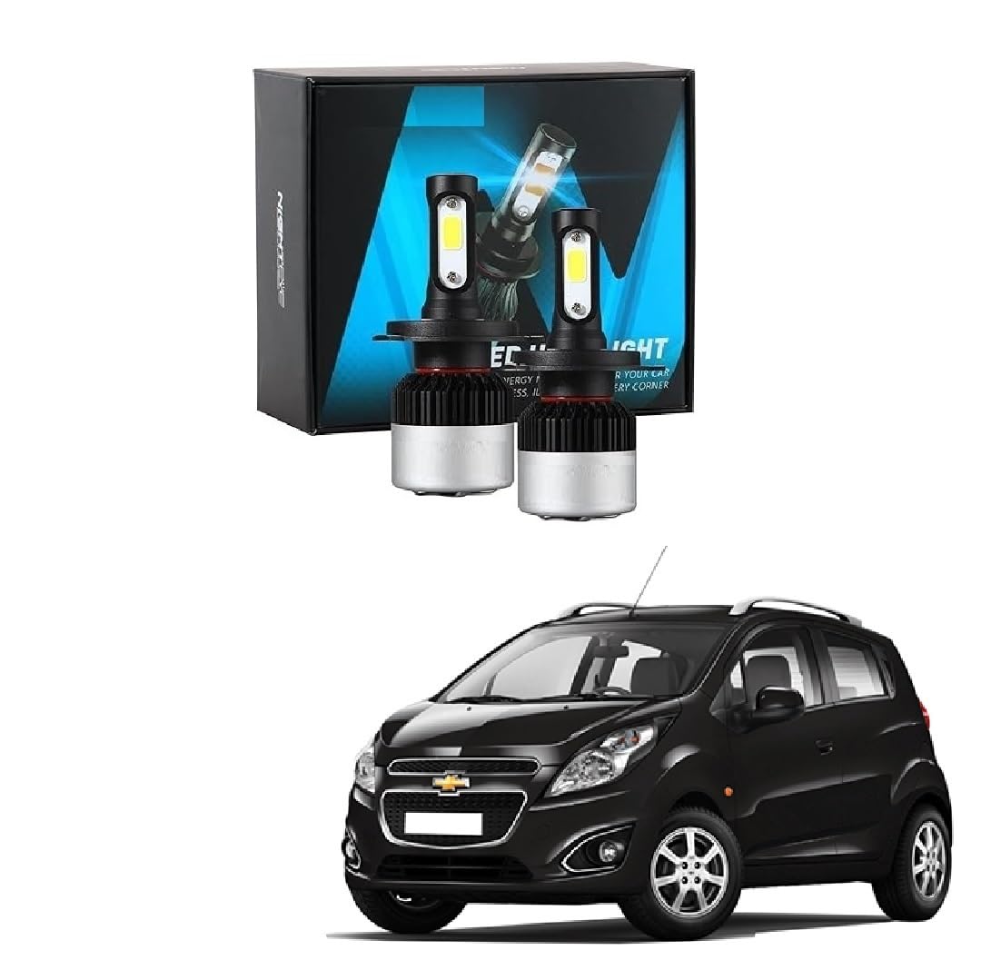 Super Bright COB LED Chips, 8000LM High/Low Beam, 4000K Natural White Light, Plug & Play, 50W, Waterproof, 12V Car LED H4 Headlamp Replacement for Chevrolet Beat-image-29