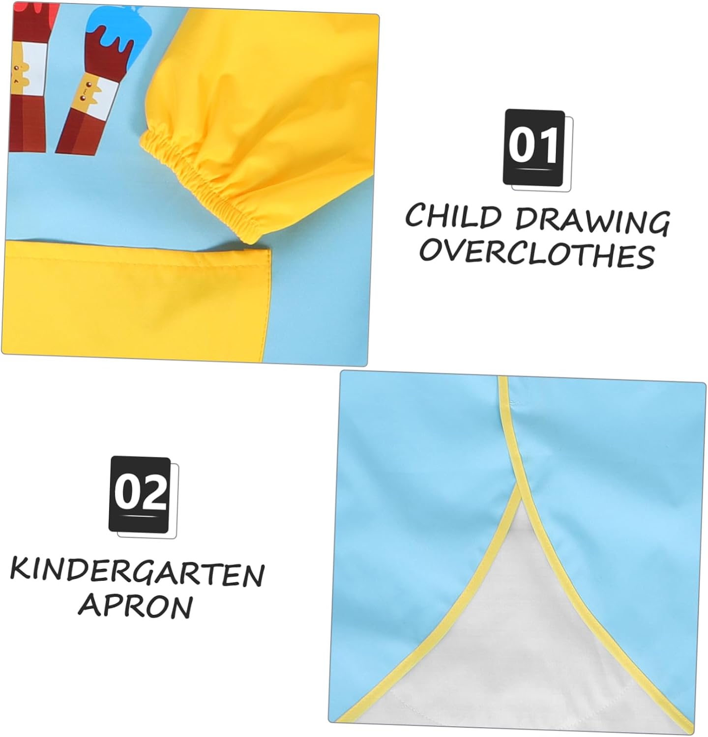 Boy Girl Art Smocks for Toddlers Long Sleeve Painting Apron Splashproof Artist for Creative Activities for Boy Girl Ages