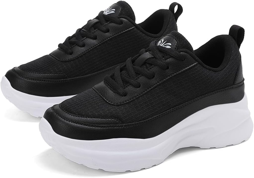 RUIDENG Walking Shoes for Women Fashion Running Nurse Slip Resistant Work Running Sneakers Platform Sneakers Comfortable Thick-Soled Weight Light