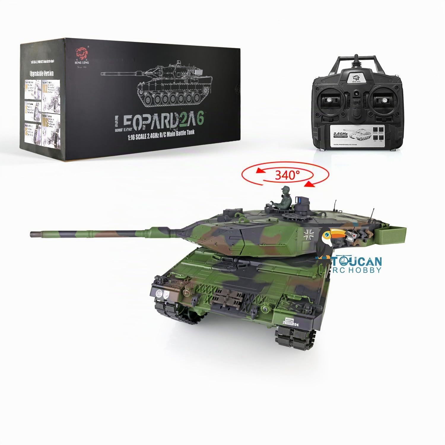 Leopard 2 A 6 RC-Ketten-Panzer 2.4 GHz 1/16 / 6mm Schußfunktion