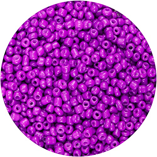 12000 Pieces Bracelet Glass Seed Beads Opaque Pony Beads Mini Spacer Beads Loose Beads 8/0 3mm 330gram for DIY Bracelet Necklaces Craft Jewelry Making Supplies (Dark Purple, 3MM(12000PCS))
