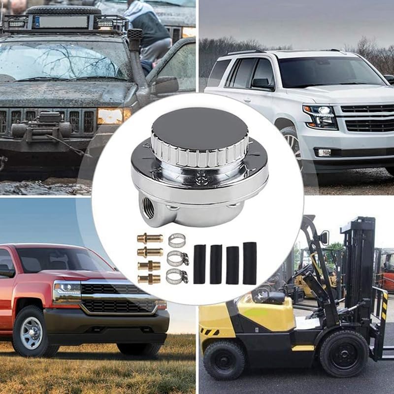 Fuel Pressure Regulator Kit, Adjustable 1-5 PSI, Suitable for Engine Carburetor Carbohydrates - (Color: Silver)