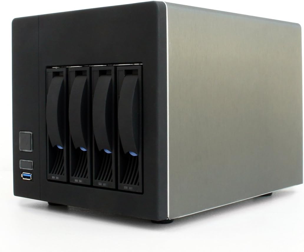 4-Bay NAS 3.5" SATA HDD Hot-Swap Premium Mini-ITX NAS Cloud Storage Enclosure with 180W 1U Flex PSU