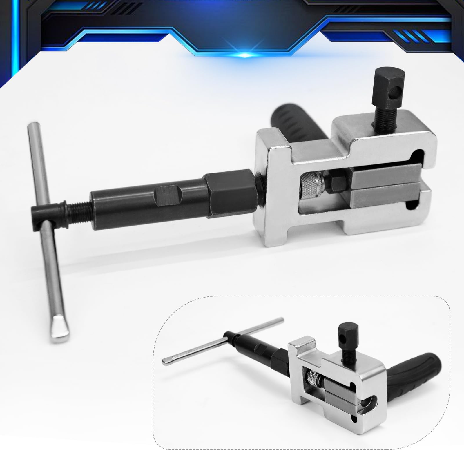 JAOGAUS Outil à Évaser Hydraulique pour Tuyaux de Frein, Kit Mobile d'Évasement pour Évasement Double et Convexe SAE/DIN, avec Coffret de Rangement et 18 Accessoires