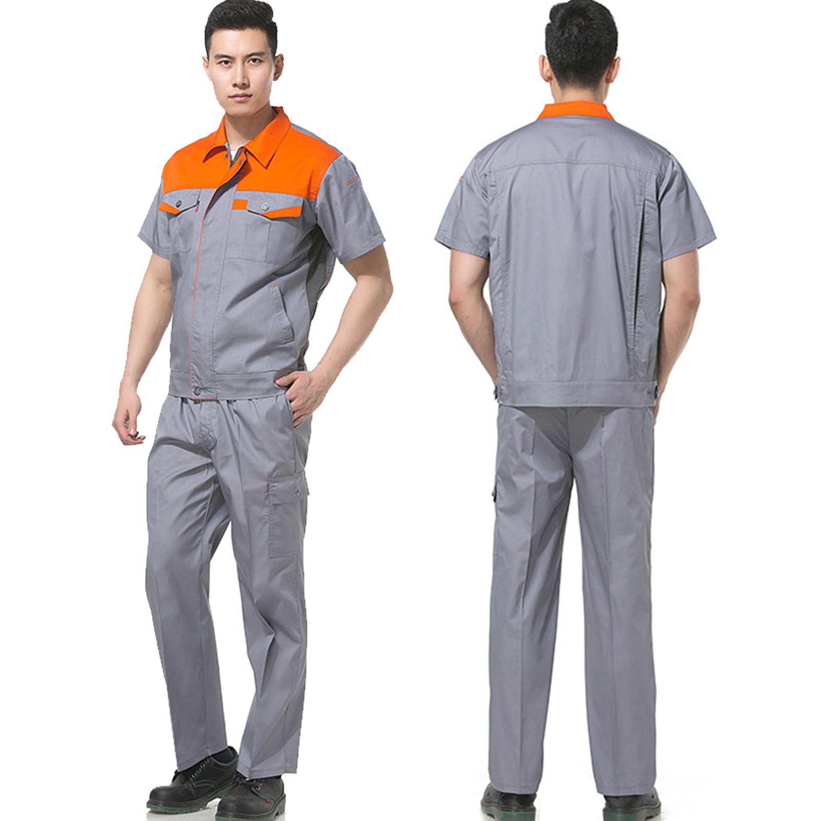 Mono Unisex Manga Corta Trabajo Overoles Camisa Y Pantalones Traje De Trabajo Ropa De Trabajo Conjunto