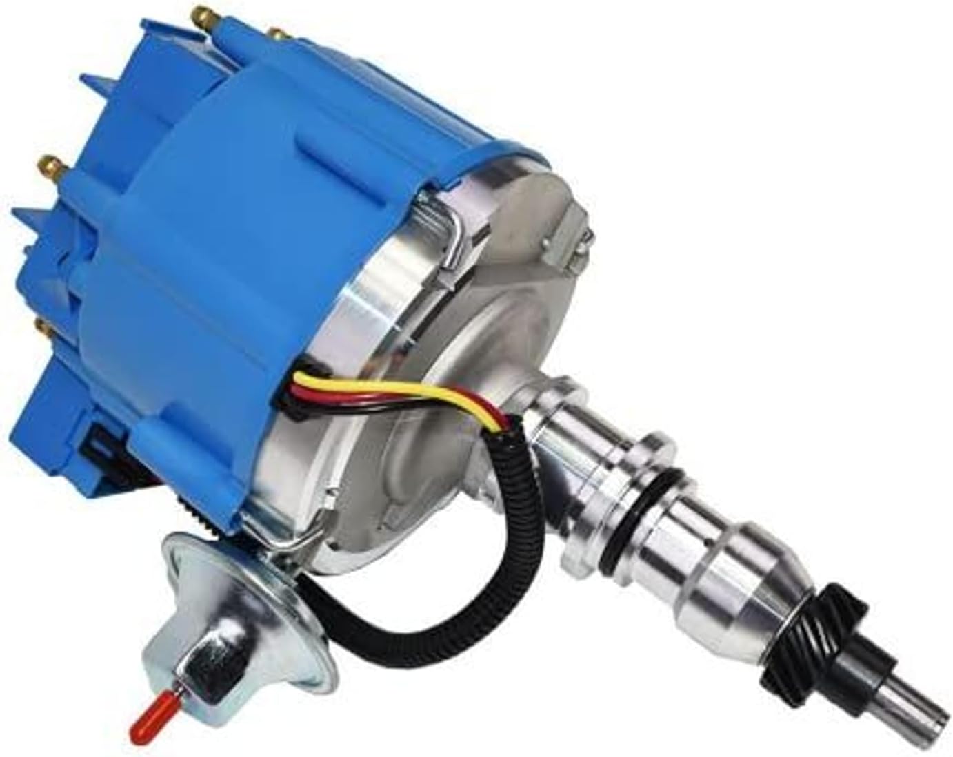A-Team Performance HEI Inline 6 Distributor - Blue, 65K Spark & One-Wire Distributor - Billet Aluminum & Performance Ignition Coil - Electronic Ignition Compatible with Ford F100-F250, E100-E150