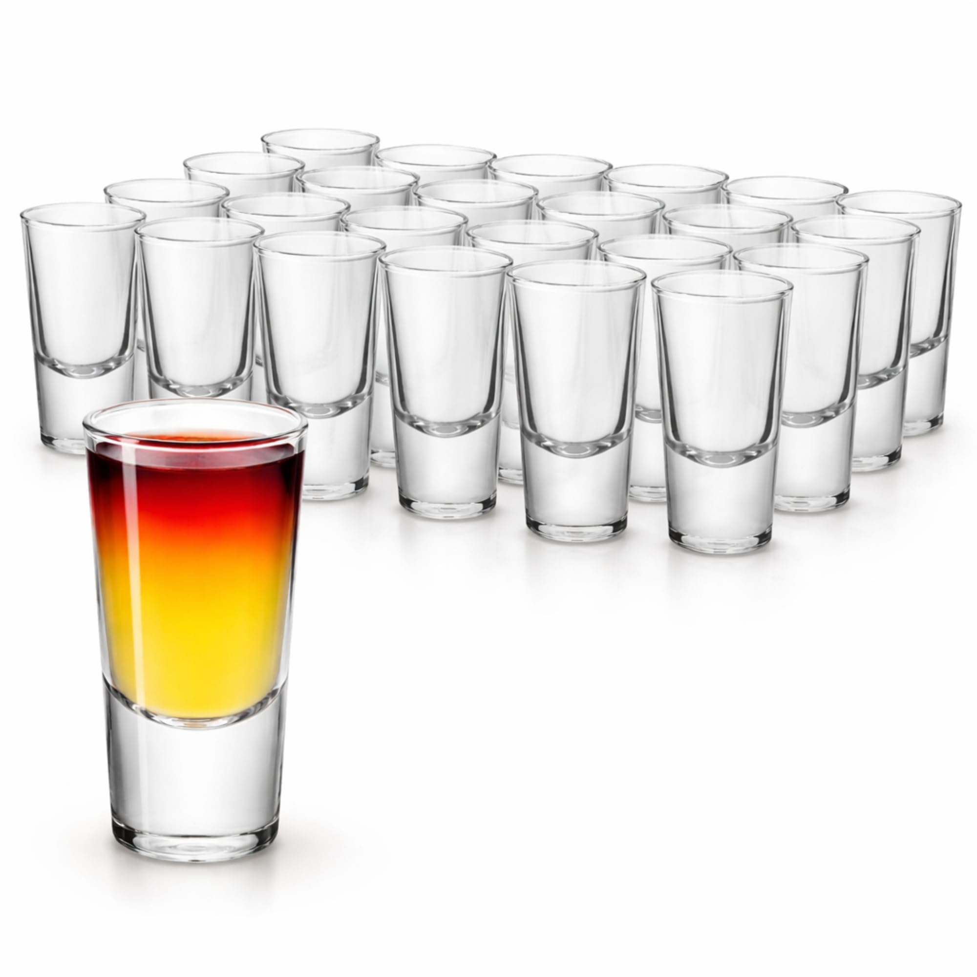 Shooter Glasses – Pack of 25, 1 oz / 25 ml Clear Stackable Shot Glasses, Classic Barware Design, Dishwasher Safe, Commercial & Home Use