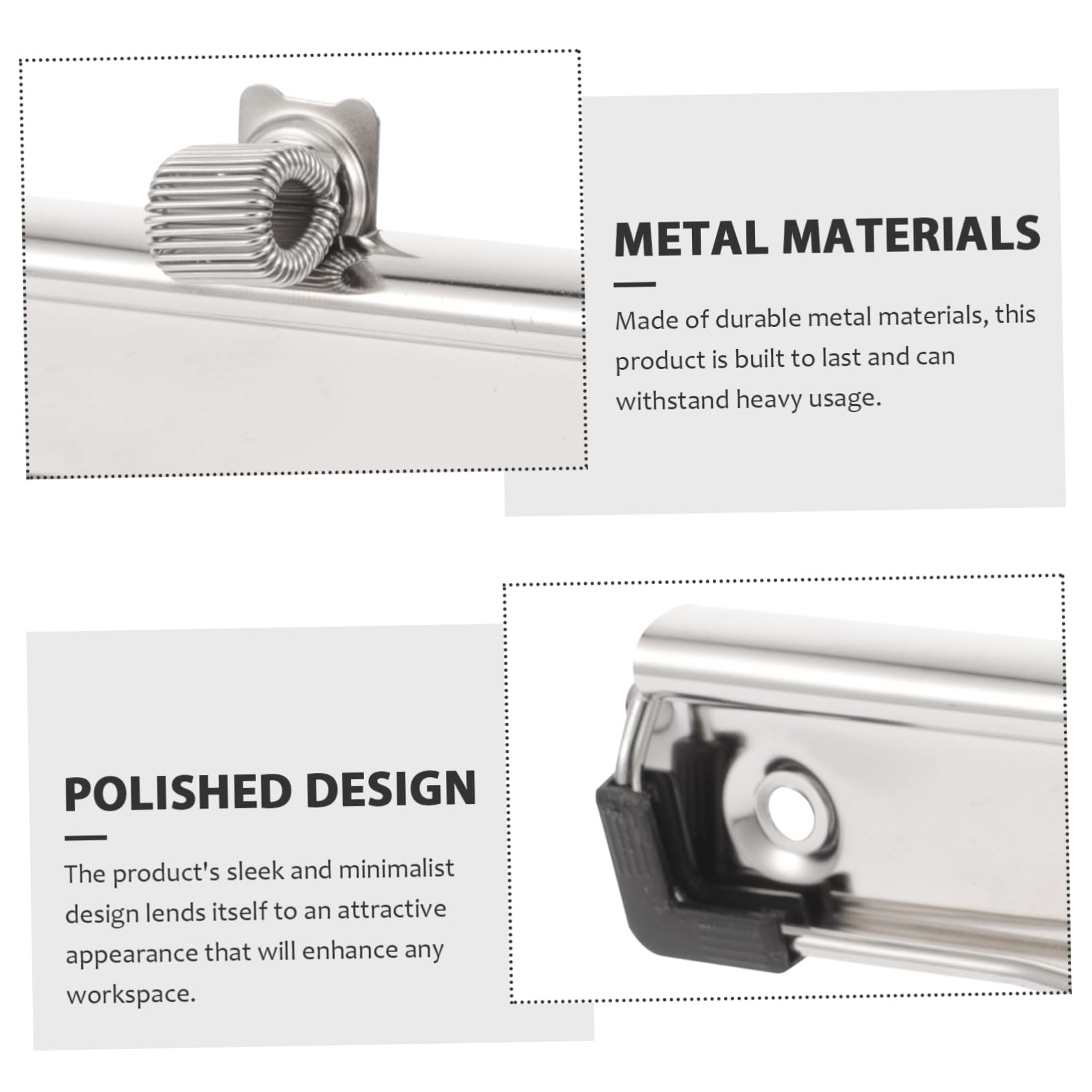 Clip Metallo per Portablocco 5 Pezzi, Resistente e Multifunzionale, Design Minimalista e Argento, per Casa e Ufficio