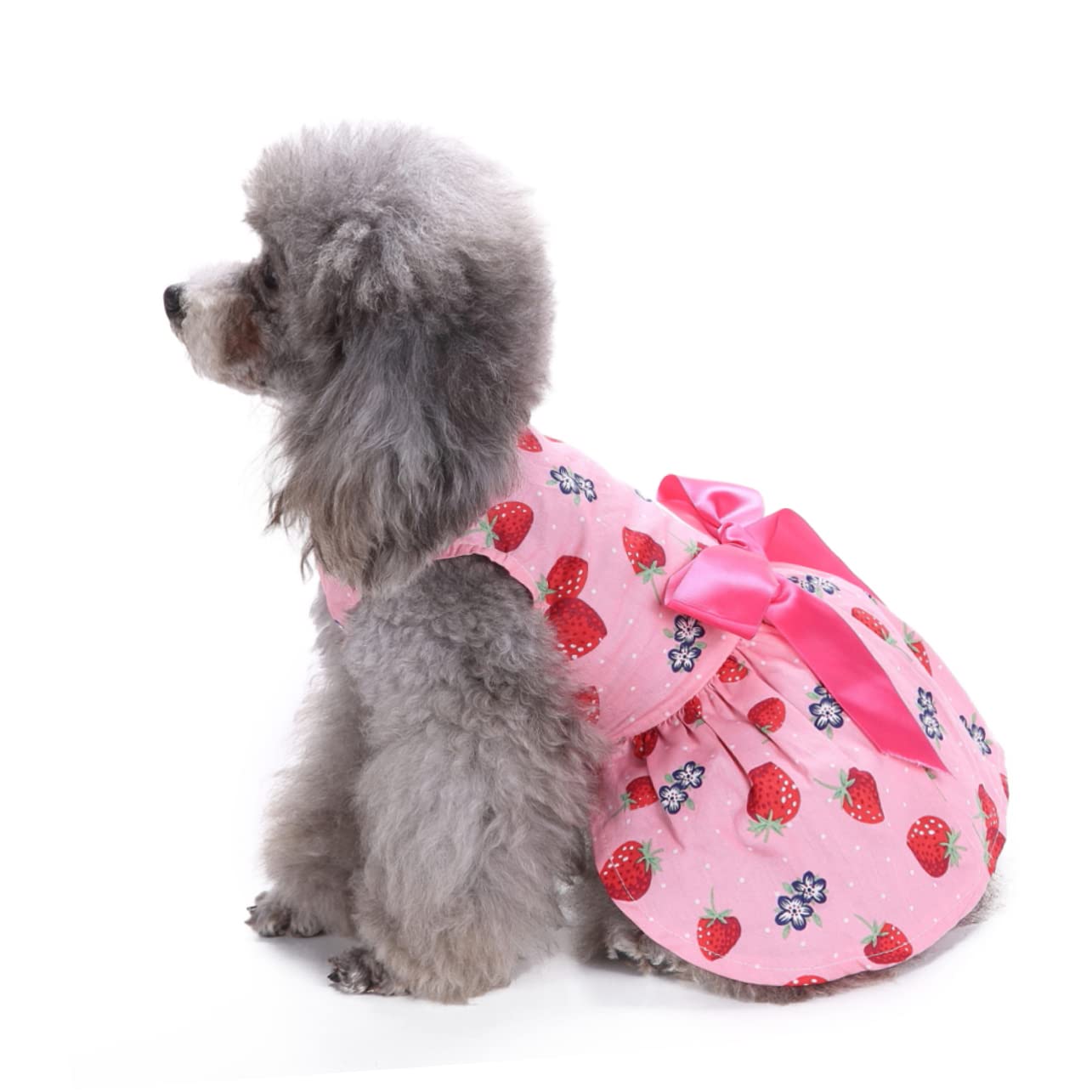 BESPORTBLE 3stücke Pet Dog Dress Mit Schleife Ärmelloses Kleid Für Hunde Charmantes Design Erdbeergröße Für Alltag Feiertage Und Fotoshootings
