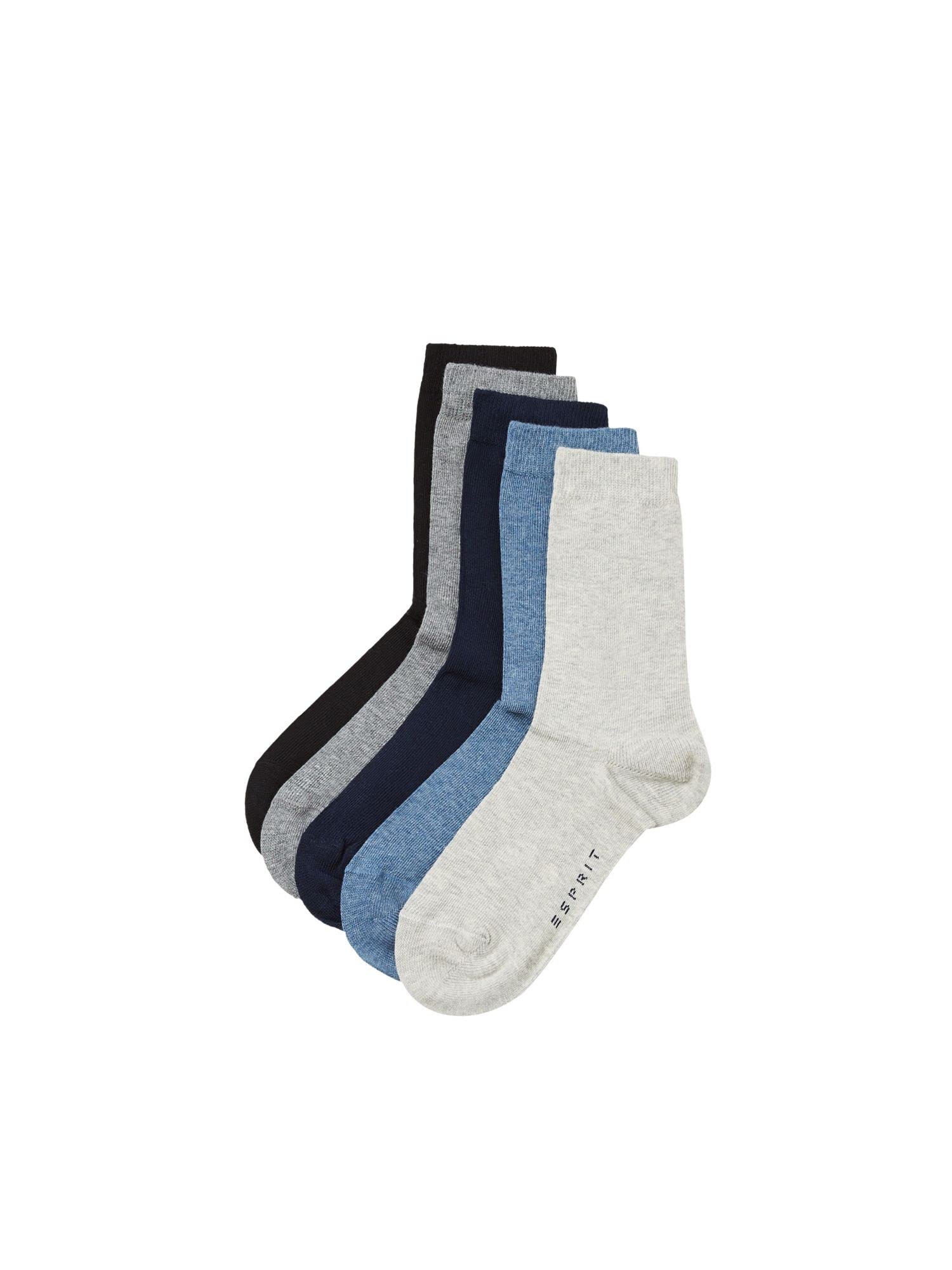 ESPRIT mixte enfant Solid Mix 5-Pack chaussettes respirantes coton renforcées extra-douces sur la peau mix unies fantaisie pour vie quotidienne et école multipack 5 paires
