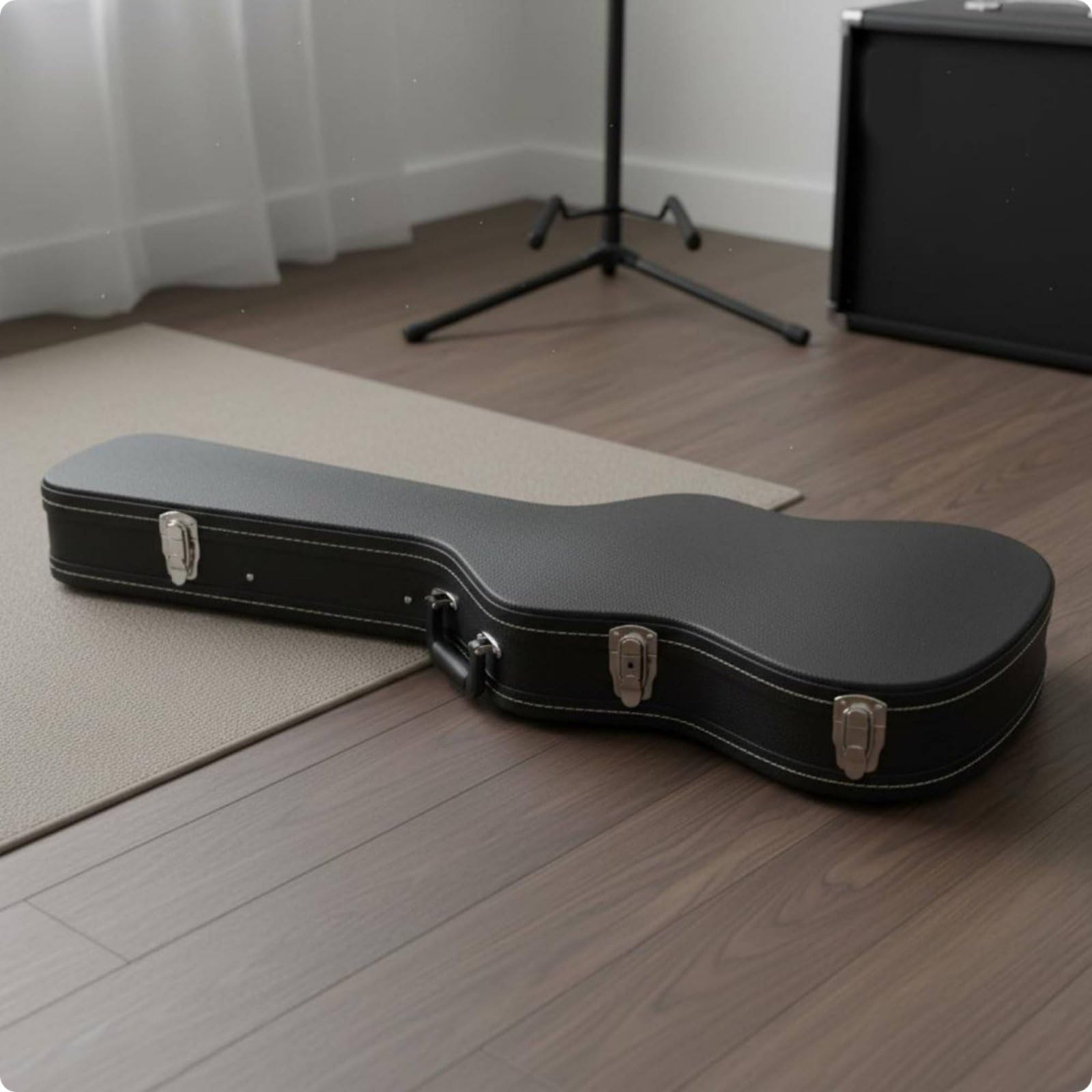 harayaa Estuche para Guitarra Eléctrica Rígido Maletín Funda Caja con Interior a Medida y Carcasa Robusta de Madera PU y Metal Amortigua Golpes y Facilita, Array, Marrón