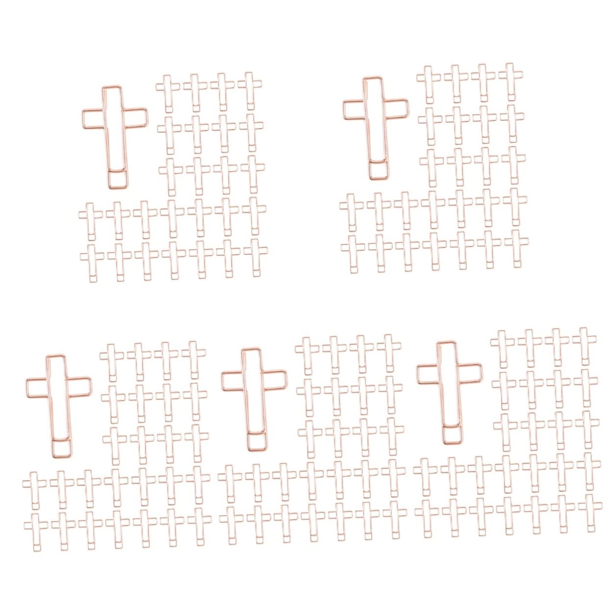 NUOBESTY 5 Juegos Alfiler De Libro Material De Oficina Y Papeleria Decoración De Oficina Divertida Junta Marcapáginas Office Alfiler De Oficina Clips Cruzados Metal Rose Gold 60 Piezas * 5