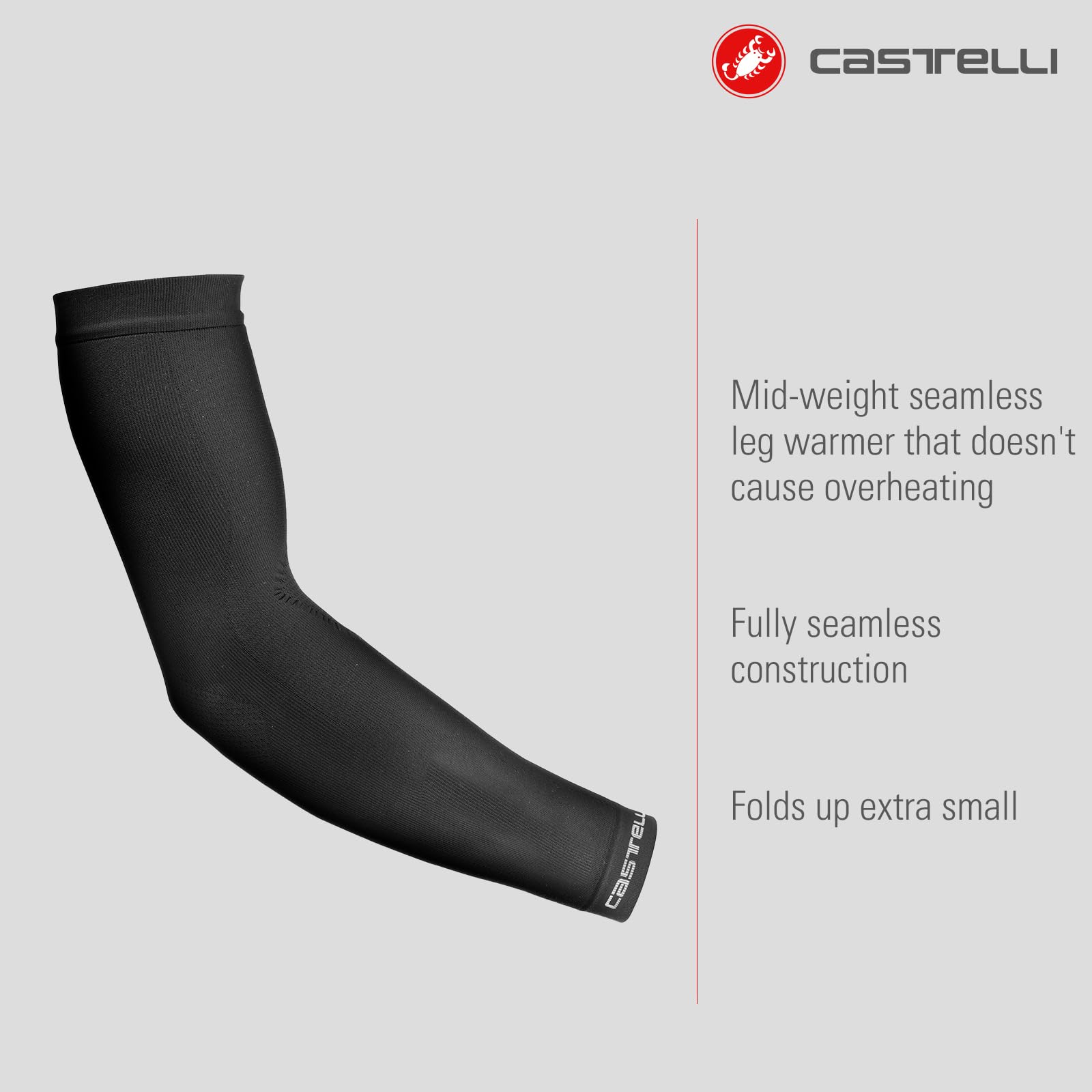 CASTELLI Men’s Pro Seamless 2 Arm Warmers, Lightweight, Breathable & Warm Thermal Protection for Road Cycling - Black - Small/Medium