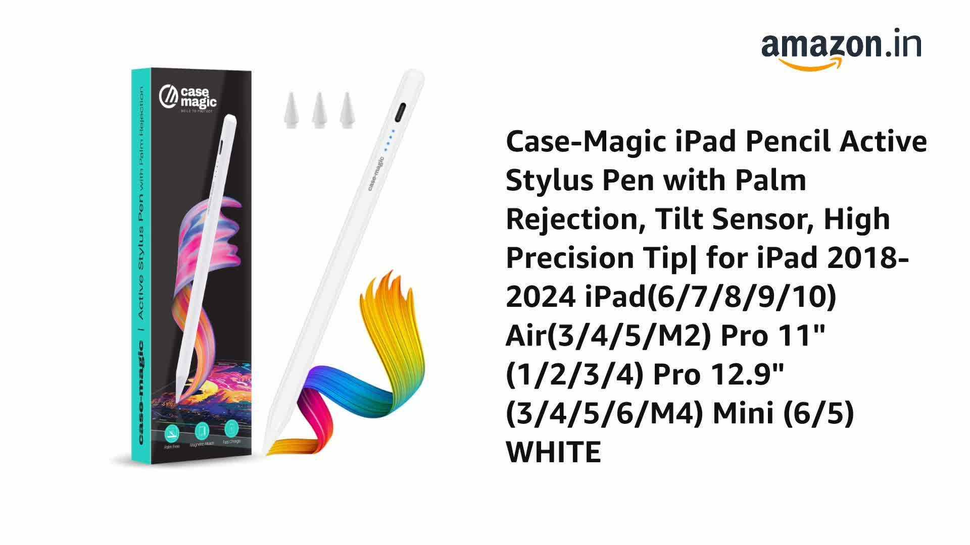 Amazon.in: Buy Case-Magic iPad Pencil Active Stylus Pen with Palm