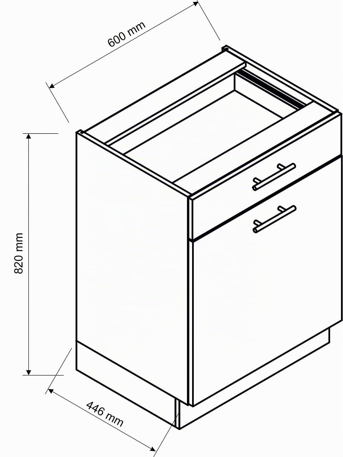PEGANE Cuisine complète d'angle ANIA 9 éléments Couleur Chêne Artisan, Graphite - Longueur 200/260 cm