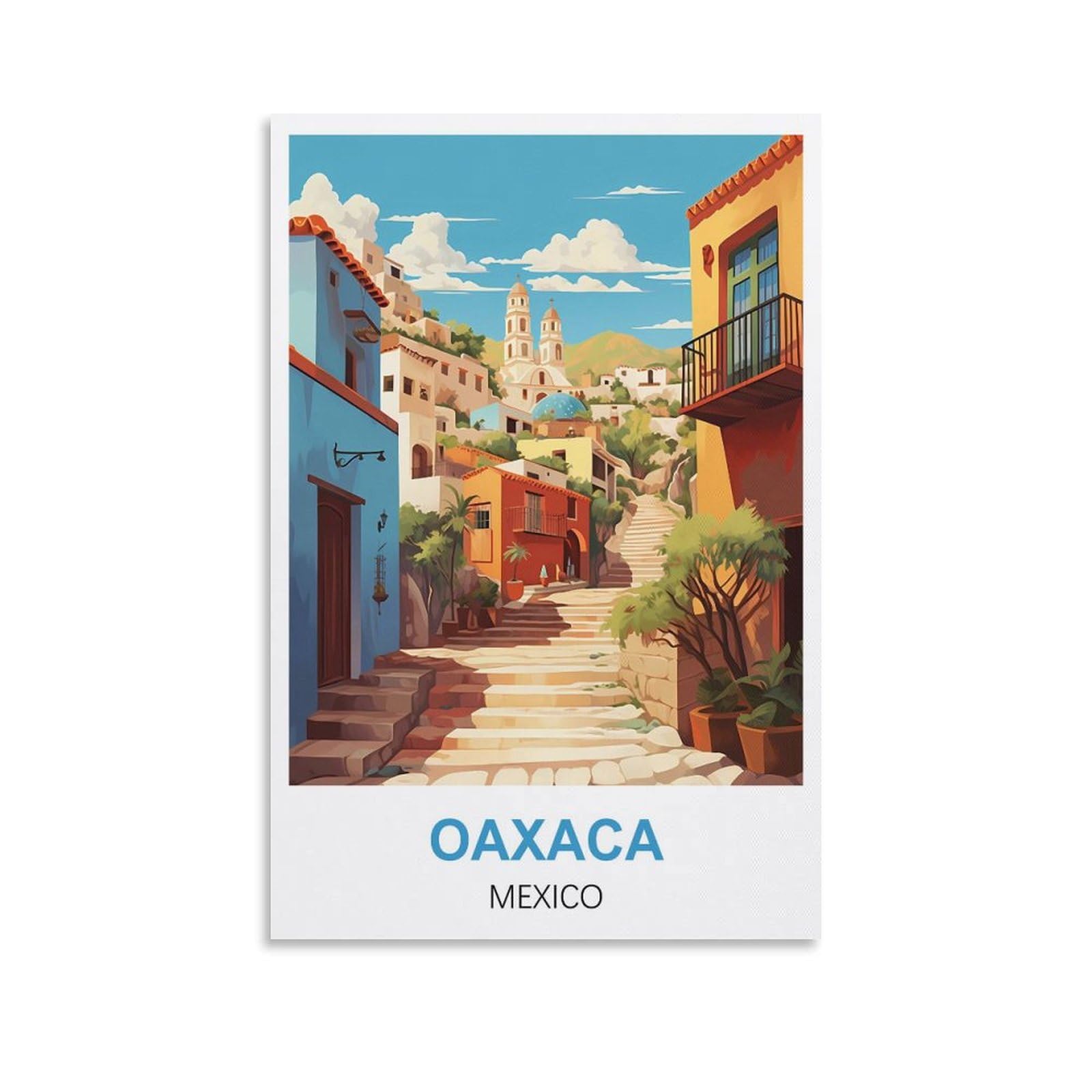 Whcheeh Unframe-Style Oaxaca Mexico Vintage Travel Posters 12X18inch(30X45cm) Canvas Art Print Wall Art Decor Picture
