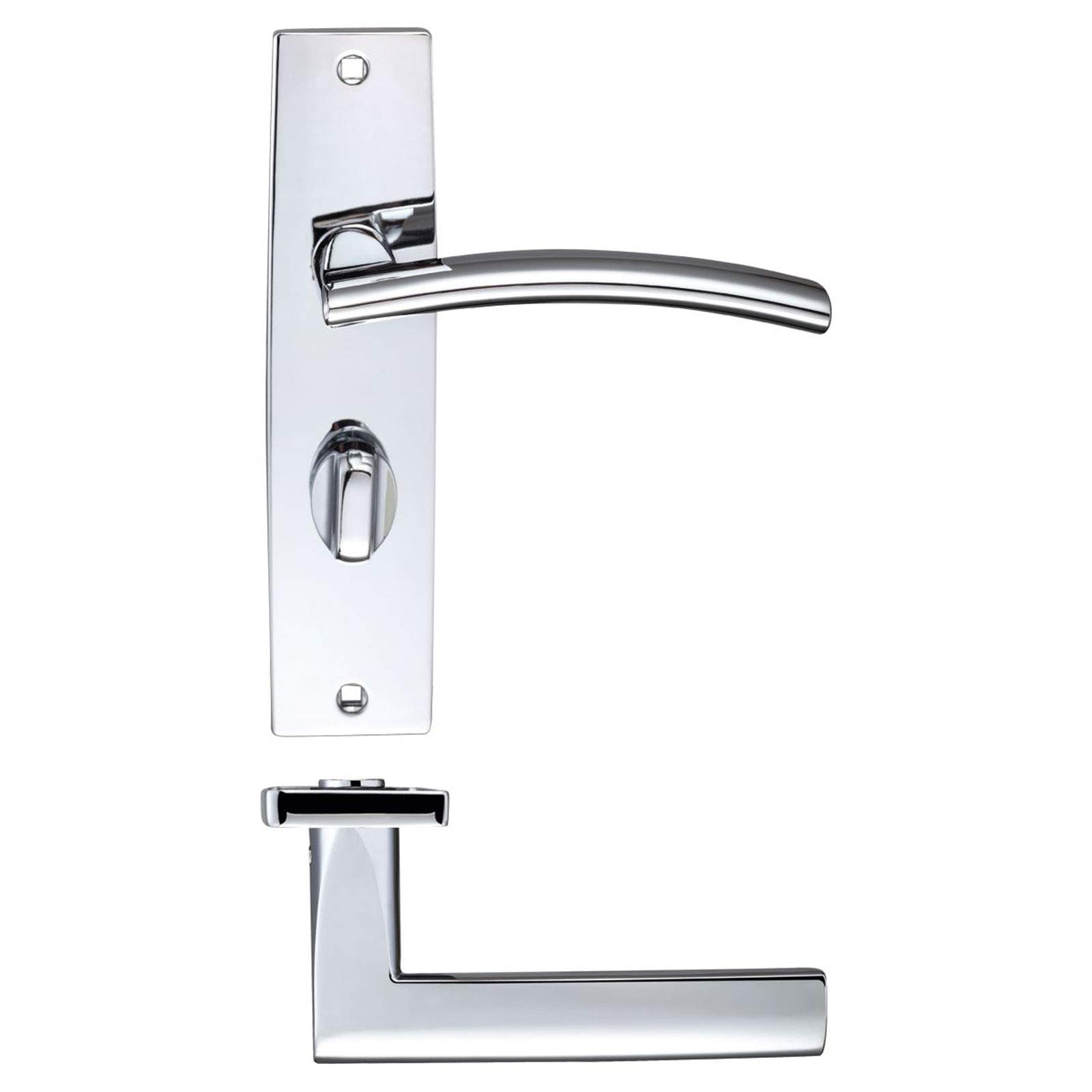 Amalfi Lever Bathroom on Backplate - 180mm x 43mm - Polished Chrome
