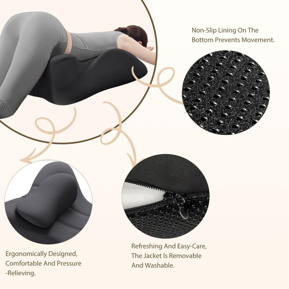 Couples Pillow for Intimacy, 27° Angle Perfect Position, Sex Pillowcase Wedge Pillow for Doggy, Love nest Pillow for Couples, Intimacy Pillows for Couples,Gray