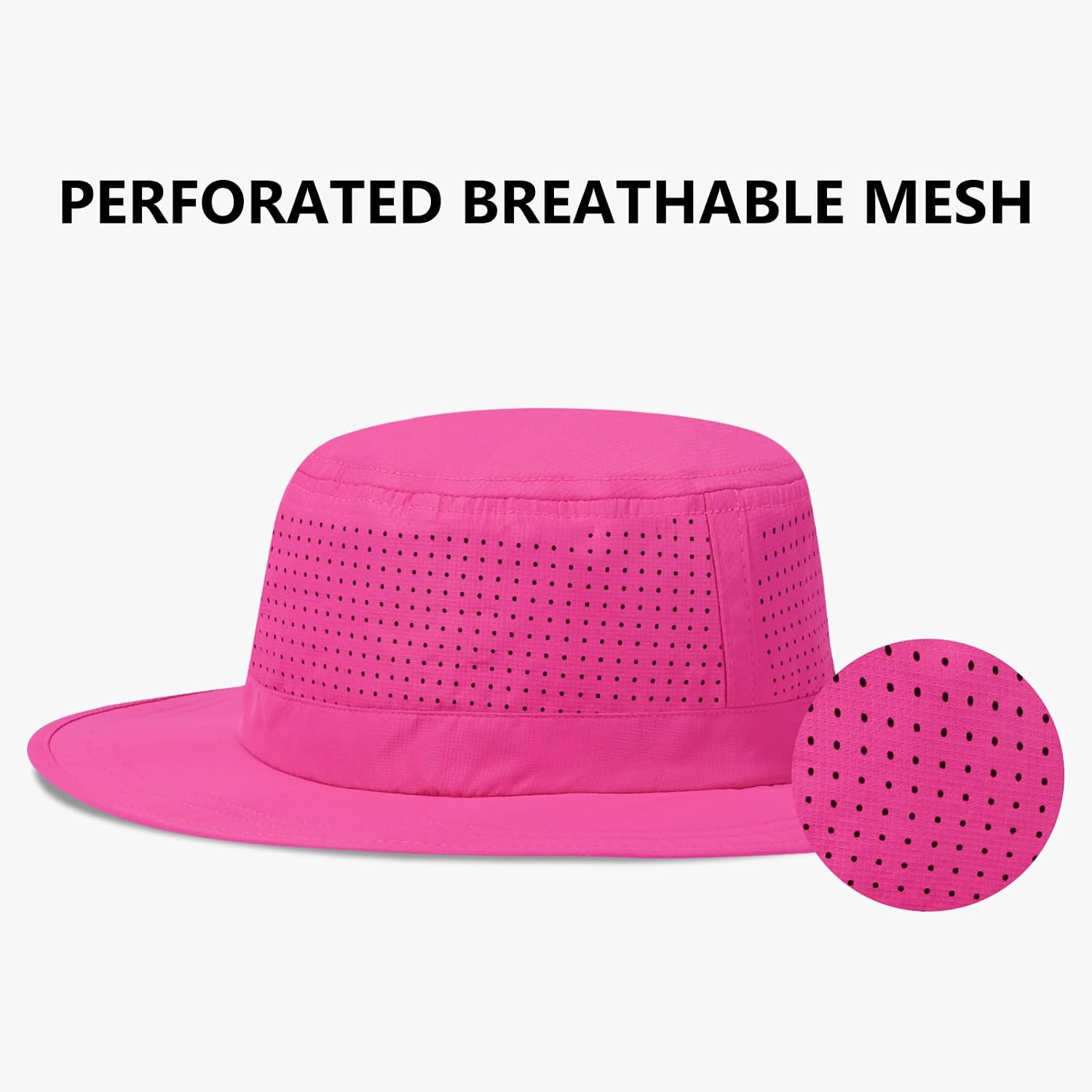 UPF 50+ Bucket Sun Hat with Laser Perforated Mesh Cooling Adjustable Breathable Lightweight for Outdoor Men Women