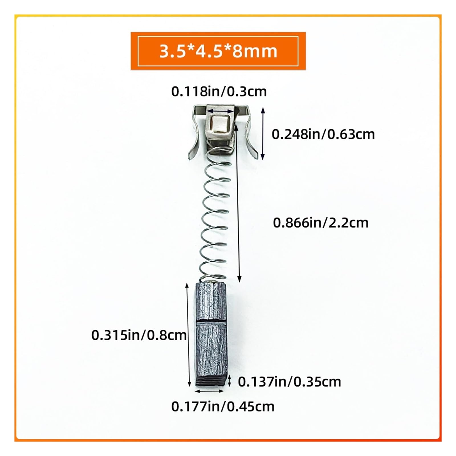 Szczotka węglowa do silnika prądu stałego, szczotka węglowa do silnika serwo M818T-031/T818T-036 LY50 (3,5 x 4,5 x 8)