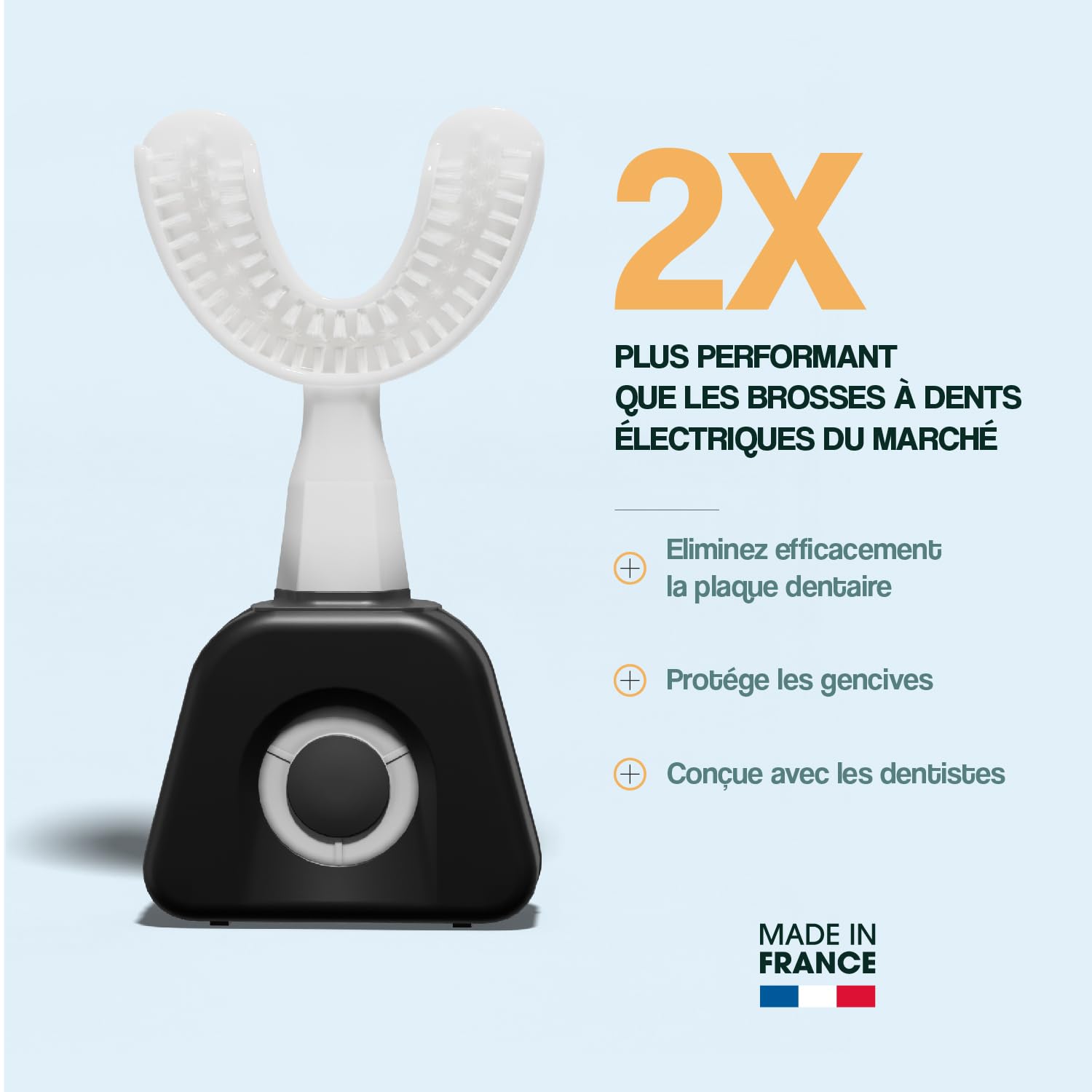 Brosse à Dents Électrique Y-Brush 2024 - NylonBlack Premium - Brosse en Y - 3 Mois d'Autonomie - Cliniquement prouvé par des dentistes