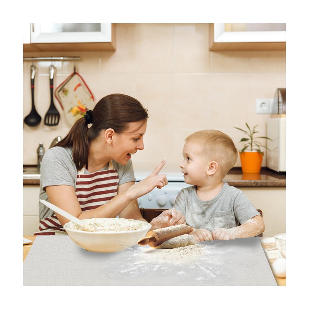 Tapis de travail en silicone 2 mm 60 x 90 cm | Tapis de cuisine résistant à la chaleur de qualité alimentaire, imperméable, grand plan de travail, tapis antidérapant pour