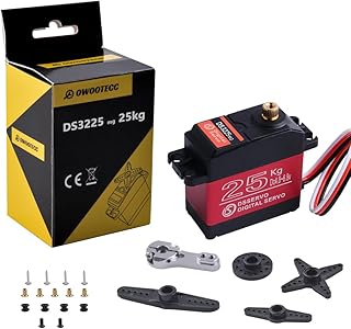 owootecc 25KG Servo Motor High Torque Digital Servo DS3225 Metal Waterproof 1/10 Scale Servo for R/C Car Robot,Control Angle 270° (25KG Servo)