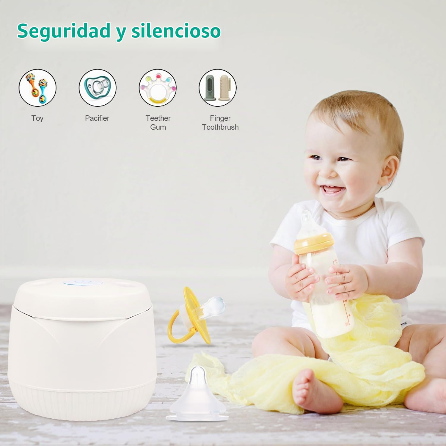 Detergente de fijador ultrasónico - limpieza de dientes ultravioleta, guardias nocturnos de limpieza de dentaduras, calibradores, preservativos, cabezales de cepillo de dientes, joyas