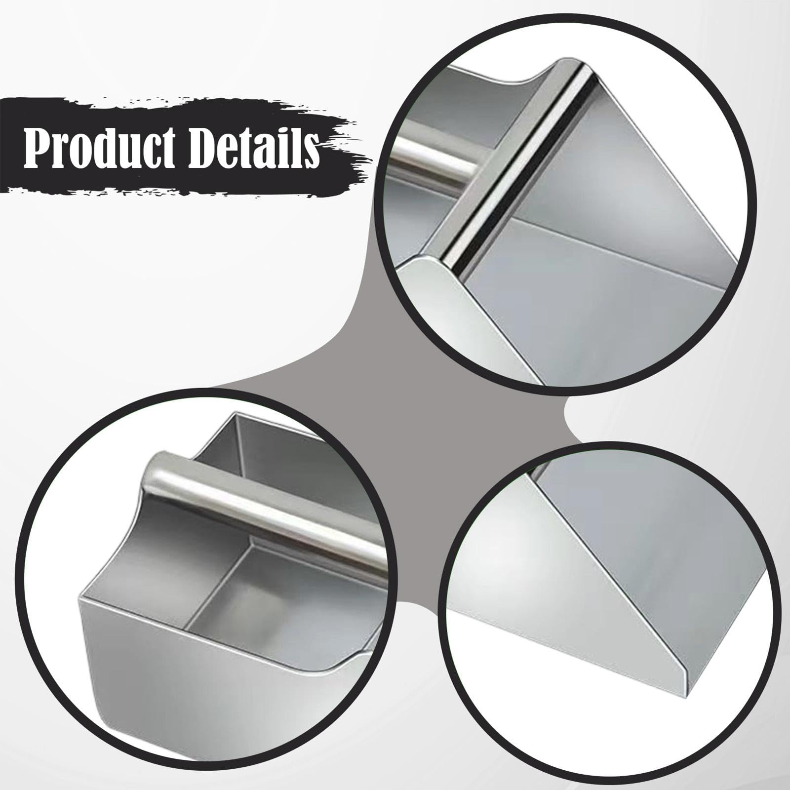 Recogedor de Polvo Metálico con Mango Largo Herramienta Manual Multifuncional Pala Doméstica para Residuos Adecuado para Hogar Almacén Granero, 25cmx25cmx12cm